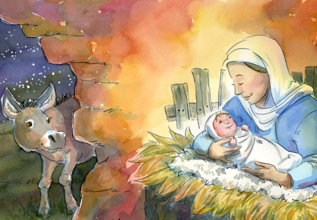 Goodnight Jesus: Mary, baby and donkey